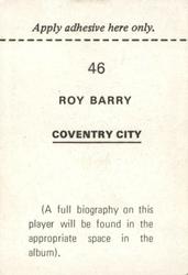 1972-73 FKS Wonderful World of Soccer Stars Stickers #46 Roy Barry Back