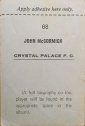 1972-73 FKS Wonderful World of Soccer Stars Stickers #68 John McCormick Back