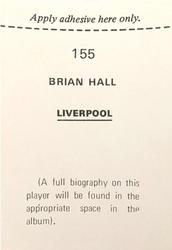 1972-73 FKS Wonderful World of Soccer Stars Stickers #155 Brian Hall Back