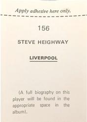 1972-73 FKS Wonderful World of Soccer Stars Stickers #156 Steve Heighway Back