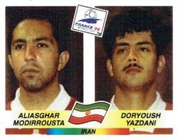 1998 Panini World Cup Stickers #422 Aliasghar Modirrousta / Doryoush Yazdani Front