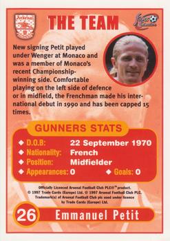 1997-98 Futera Arsenal Fans' Selection #26 Emmanuel Petit Back