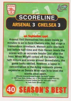 1997-98 Futera Arsenal Fans' Selection #40 Arsenal 3 Chelsea 3 Back