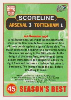 1997-98 Futera Arsenal Fans' Selection #45 Arsenal 3 Tottenham 1 Back