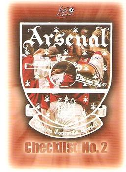 1997-98 Futera Arsenal Fans' Selection #81 Checklist 2 Front