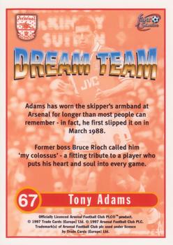1997-98 Futera Arsenal Fans' Selection #67 Tony Adams Back