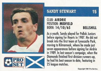 1991-92 Pro Set (Scotland) #15 Sandy Stewart Back