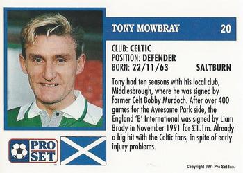 1991-92 Pro Set (Scotland) #20 Tony Mowbray Back