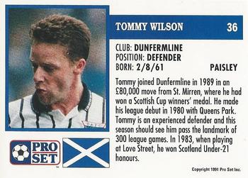 1991-92 Pro Set (Scotland) #36 Tommy Wilson Back