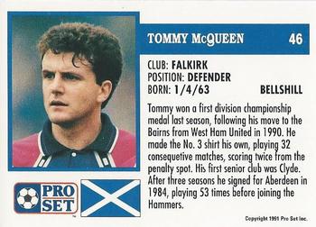 1991-92 Pro Set (Scotland) #46 Tommy McQueen Back