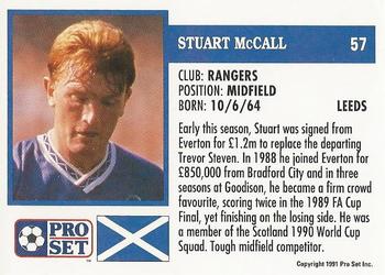 1991-92 Pro Set (Scotland) #57 Stuart McCall Back