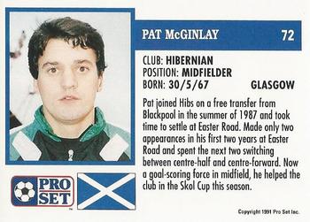 1991-92 Pro Set (Scotland) #72 Pat McGinlay Back