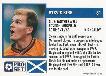 1991-92 Pro Set Scottish League #81 Stevie Kirk Back