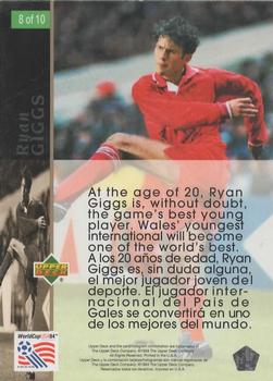 1994 Upper Deck World Cup Contenders English/Spanish - World Cup Superstars #8 Ryan Giggs Back