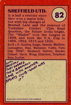 1974-75 A&BC Chewing Gum #82 Sheffield United Team Back