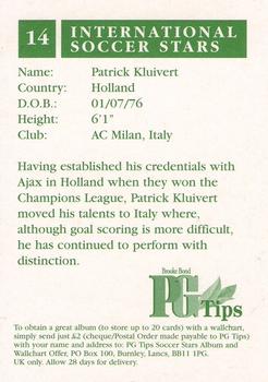 1998 Brooke Bond International Soccer Stars #14 Patrick Kluivert Back