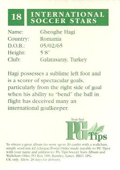 1998 Brooke Bond International Soccer Stars #18 Gheorghe Hagi Back
