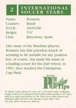 1998 Brooke Bond International Soccer Stars #2 Romario Back
