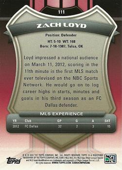 2013 Topps MLS #111 Zach Loyd Back