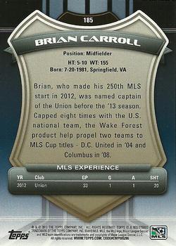 2013 Topps MLS #185 Brian Carroll Back