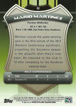 2013 Topps MLS #92 Mario Martinez Back