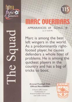 2000 Futera Fans Selection Arsenal #115 Marc Overmars Back