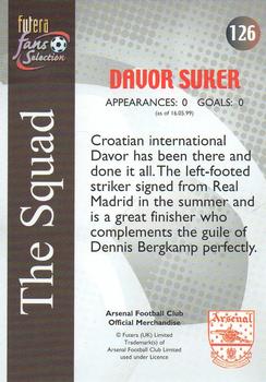 2000 Futera Fans Selection Arsenal #126 Davor Suker Back
