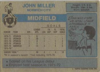 1976-77 Topps Footballer #7 John Miller Back