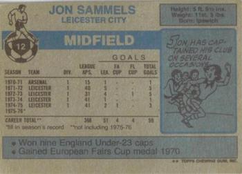 1976-77 Topps Footballer #12 Jon Sammels Back