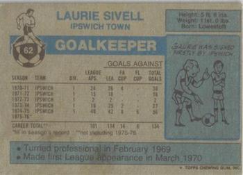 1976-77 Topps Footballer #62 Laurie Sivell Back