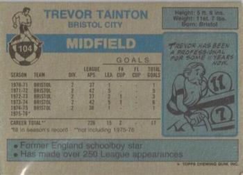 1976-77 Topps Footballer #104 Trevor Tainton Back