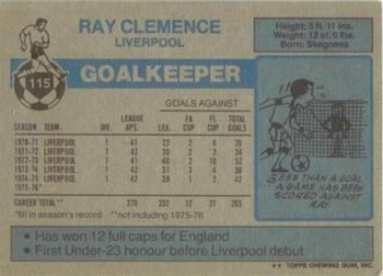 1976-77 Topps Footballer #115 Ray Clemence Back
