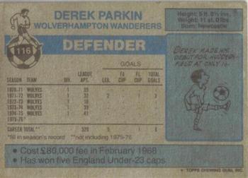 1976-77 Topps Footballer #116 Derek Parkin Back