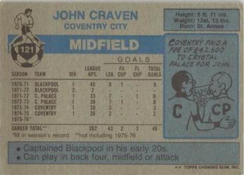 1976-77 Topps Footballer #121 John Craven Back
