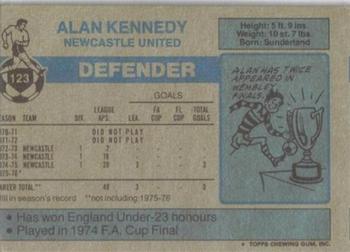 1976-77 Topps Footballer #123 Alan Kennedy Back