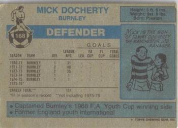 1976-77 Topps Footballer #168 Mike Docherty Back