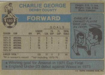 1976-77 Topps Footballer #180 Charlie George Back