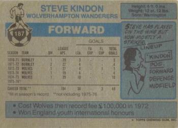 1976-77 Topps Footballer #187 Steve Kindon Back