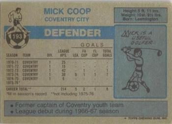 1976-77 Topps Footballer #193 Mick Coop Back