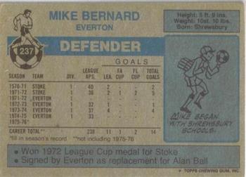 1976-77 Topps Footballer #237 Mike Bernard Back