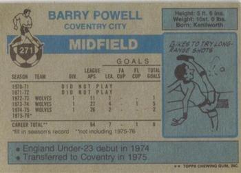 1976-77 Topps Footballer #271 Barry Powell Back