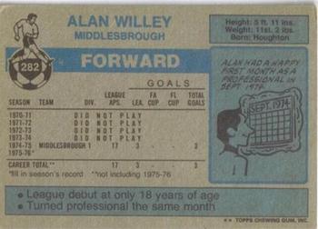 1976-77 Topps Footballer #282 Alan Willey Back