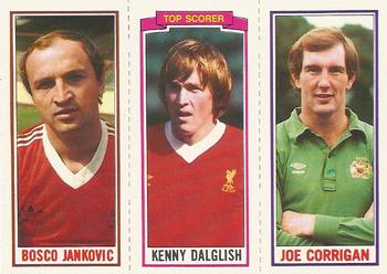 1981-82 Topps Footballer #56 / 152 / 64 Joe Corrigan / Kenny Dalglish / Bosko Jankovic Front