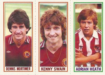 1981-82 Topps Footballer #98 / 20 / 14 Adrian Heath / Kenny Swain / Dennis Mortimer Front