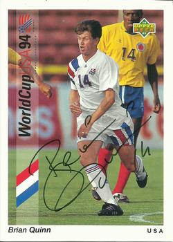 1993 Upper Deck World Cup Preview (English/Spanish) - USA Autographed Factory #14 Brian Quinn Front