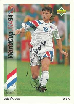 1993 Upper Deck World Cup Preview (English/Spanish) - USA Autographed Factory #12 Jeff Agoos Front