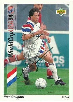 1993 Upper Deck World Cup Preview (English/Spanish) - USA Autographed Factory #20 Paul Caligiuri Front