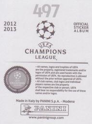 2012-13 Panini UEFA Champions League Stickers #497 Aiden McGeady Back
