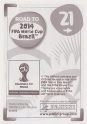 2013 Panini Road to 2014 FIFA World Cup Brazil Stickers #21 Giorgio Chiellini Back