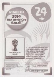 2013 Panini Road to 2014 FIFA World Cup Brazil Stickers #24 Andrea Ranocchia Back